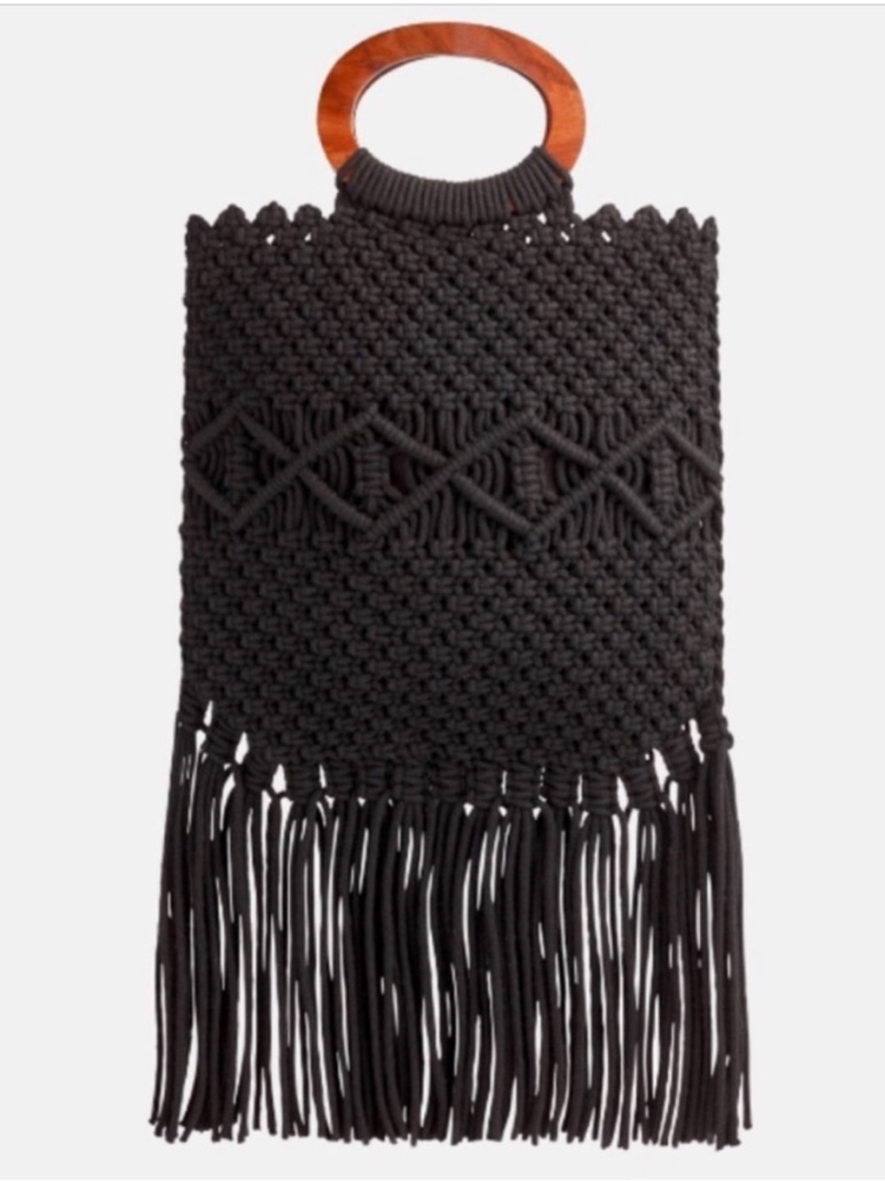 Danielle Nicole Macrame Bag in Black. New!